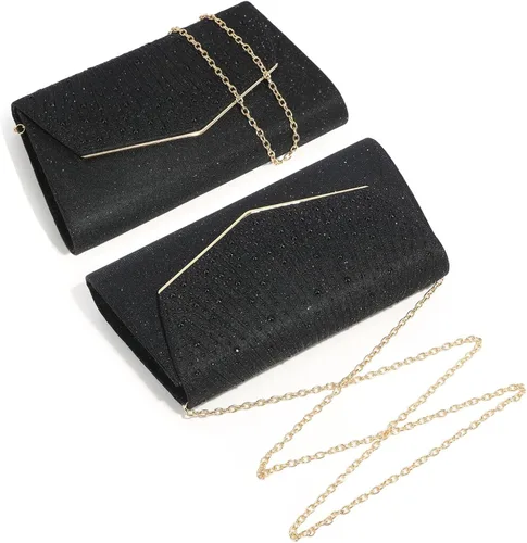 Miniatura 3 de DETARA Bolsos de noche para mujer, con lentejuelas con purpurina, monederos de mano para mujer, de cristal brillante, falp, formal, boda, fiesta