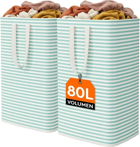 Miniatura 40 de Lifewit Cesta de Ropa Sucia Grande Plegable, Cesta de Ropa Independiente Impermeable con Almacenamiento y Asas de Fácil Transporte para Ropa en Azul
