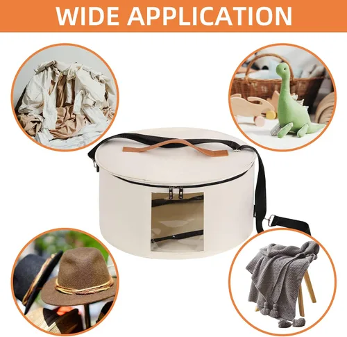Miniatura 7 de Caja para sombreros, 15.7 x 7.8 x 15.75 pulgadas, caja de almacenamiento plegable con tapas para mujeres y hombres, cajas de viaje para Gris Oscuro