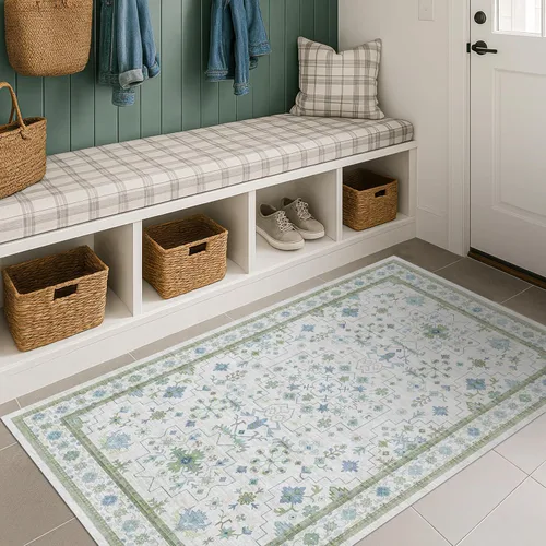 Miniatura 165 de Alfombra Boho Negra para Sala de Estar - Alfombra de Área Lavable de 10x14 Pies, Alfombras de Comedor para Debajo de la Mesa, Alfombra Suave de Pelo