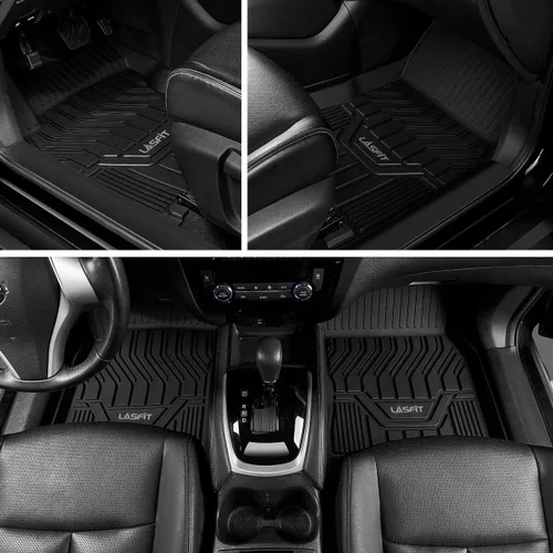 Miniatura 8 de LASFIT Alfombrillas de Piso Compatibles con Nissan Armada 2017-2018 / Infiniti QX56 2011-2013 / Infiniti QX80 2014-2018, TPE Para Todo Clima Ajuste