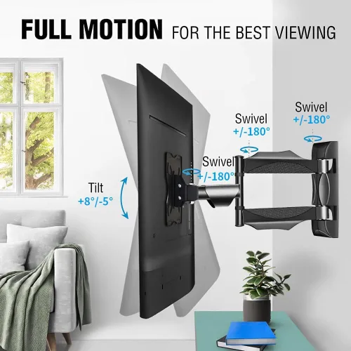Miniatura 3 de Soporte de pared articulado de movimiento completo para televisores de 14 a 42 pulgadas, soporte de TV de esquina con extensión giratoria