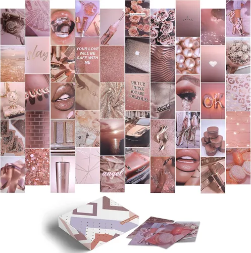 East Coast Mart - Kit de collage de pared - 50 piezas, 4 x 6 pulgadas, kit de collage de fotos para estética de pared, exhibición de fotos de