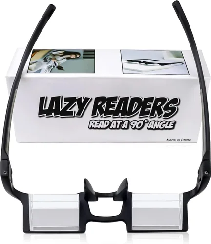 okcsc Gafas de Lectura Perezosas Ligeras y Delgadas Horizontales HD para Acostarse a Ver TV/Leer Libros en Móviles, Gafas de Prisma de 90° para