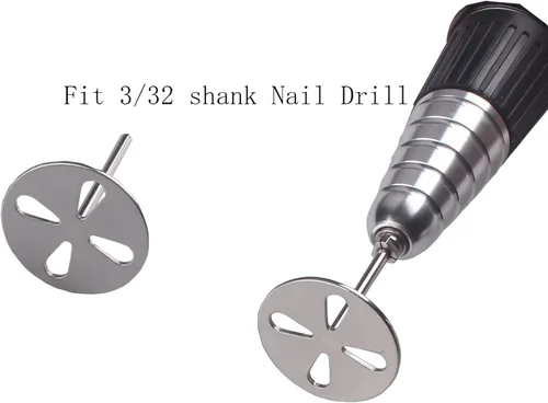 Miniatura 3 de Brocas de metal para disco de papel de lija de 0.984 in, broca de disco de lija de pedicura Mango 3/32, herramienta eléctrica de lima de pie