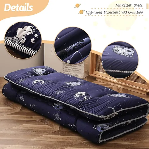 Miniatura 4 de Navy Space Adventure - Colchón de futón japonés para piso, tapete de tatami grueso, colchoneta para dormir, cama plegable, colchón enrollable