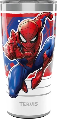 Miniatura 15 de Tervis Vaso aislado de doble pared de Marvel Spider-Man Iconic hecho en Estados Unidos mantiene las bebidas frías y calientes, 16 onzas, clásico