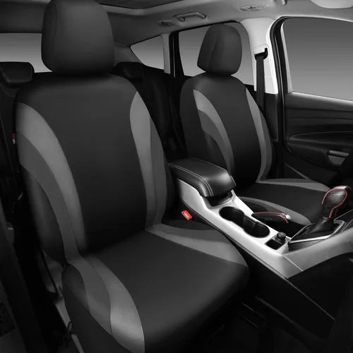 Miniatura 2 de Car Pass - Fundas de asiento delanteros deportivas Line Rider, fundas para asientos de auto grises solo para dos asientos delanteros, compatibles