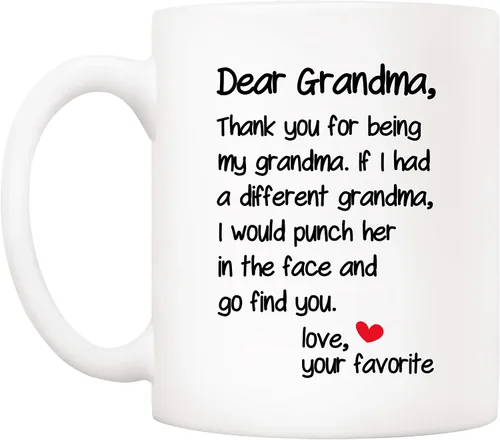 Miniatura 2 de 5Aup Taza de Café Divertida de la Abuela para el Día de la Madre, Regalos de Navidad del Nieto y la Nieta, Querida Abuela, Gracias por Ser... Ama