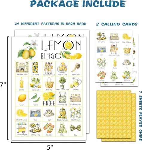 Miniatura 2 de Lemon Bingo - Juego de despedida de soltera y baby shower para 24 jugadores Limón