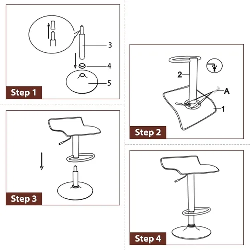 Miniatura 5 de Casart Juego de 2 taburetes de bar, taburetes de bar giratorios ajustables de piel sintética con reposapiés, base cromada, sillas de bar modernas