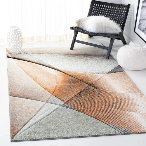 Miniatura 15 de SAFAVIEH Hollywood Collection - Alfombra decorativa de 2 pies 7 pulgadas x 5 pies, gris y azul, diseño moderno de mediados de siglo, no desprende