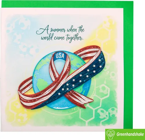 Miniatura 2 de GREENHANDSHAKE Un verano en el que el mundo se unió, tarjeta de felicitación artística quilling para cumpleaños, día de San Valentín, día