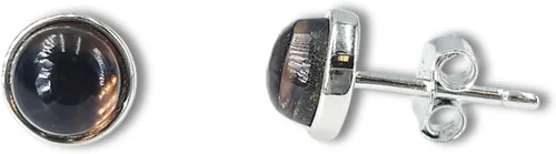 Miniatura 111 de Pendientes naturales de 0.236 in con chapado en oro blanco sobre plata de ley, bisel cabujón de piedras preciosas regalo de joyería para ella