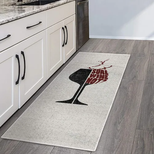 Miniatura 10 de SUSSEXHOME Tapetes de cocina antideslizantes lavables para piso, alfombra de pasillo ultra fina de pelo bajo para lavandería, entrada, baño, tapetes