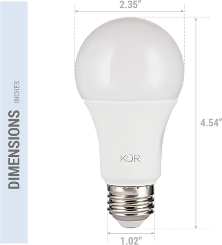 Miniatura 4 de KOR Bombillas LED equivalentes a 100 W, 15 W, 1500 lúmenes, luz blanca diurna 5000 K, no regulable, base estándar A19 E26, vida útil de 10000 horas