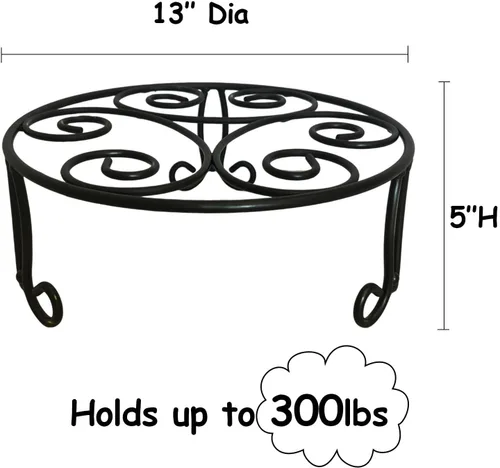 Miniatura 2 de Paquete de 2 Soportes Metálicos para Plantas de 13 Pulgadas de Diámetro para Plantas Grandes de Interior y Exterior, Soporte de Macetas Resistente