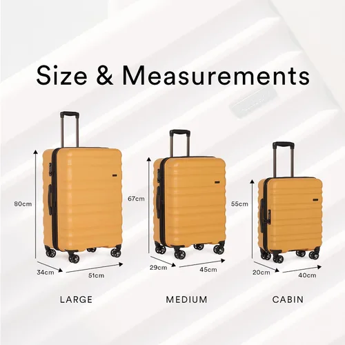 Miniatura 5 de ANTLER Clifton Suitcases Juego de 3 Maletas de mano, medianas y grandes Funda rígida súper ligera para viajes y vacaciones Equipaje con 4