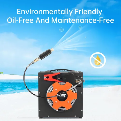 Miniatura 4 de DIDEEP Compresor de aire PCP, compresor de aire de alta presión de 4500 Psi/300 bar, 12 V CC o 110 V CA para compresor de tanque de buceo, pistolas