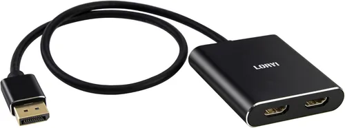 DisplayPort a divisor HDMI dual, divisor multimonitor 4K 60Hz, monitor dual DP a 2 HDMI para computadora, laptop, tarjeta gráfica, PC, compatible