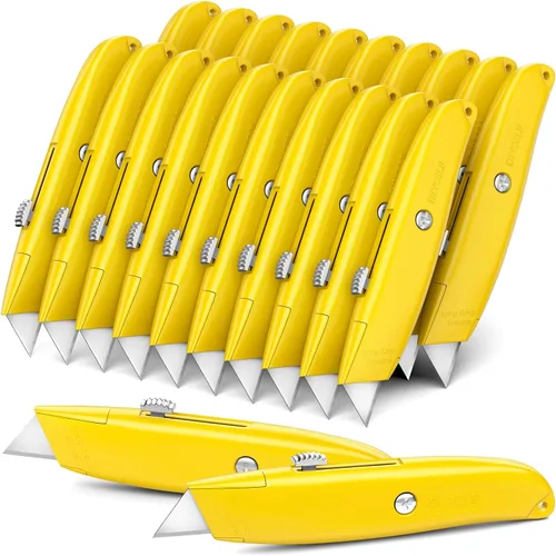 Miniatura 26 de DIYSELF Paquete de 2 cuchillos utilitarios, cortador retráctil, resistente (naranja)