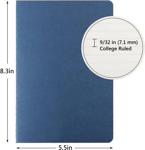 Miniatura 2 de EUSOAR Diarios para cuadernos, paquete de 24 cuadernos A5 de 5.5 x 8.3 pulgadas, 60 páginas/30 hojas de tapa blanda con rayas universitarias, 100