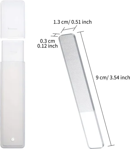 Miniatura 2 de 8 unidades de limas de cristal natural para uñas con estuche para uñas naturales