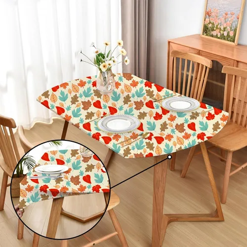 Miniatura 17 de Mantel ajustado blanco con elástico para mesas plegables de 48x48 pulgadas, manteles lavables y elásticos de elastano para mesas de cartas, manteles
