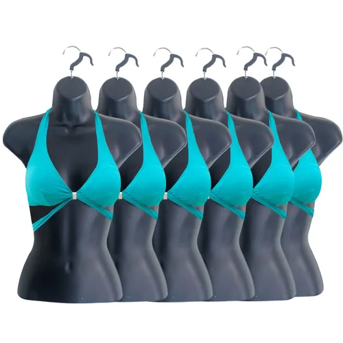Miniatura 16 de Maniquí femenino con espalda hueca y cuerpo apilable con ganchos para colgar para exhibición de camisetas, encimera, ferias de manualidades, fotos
