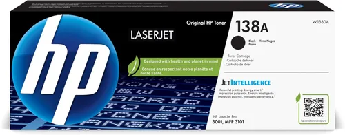Cartucho de tóner negro HP 138A | Funciona con HP Laserjet Pro 3001 Series, HP Laserjet Pro MFP 3101 Series | W1380A