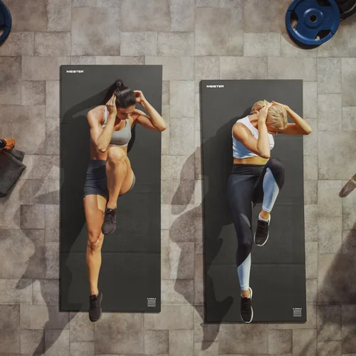 Miniatura 7 de Meister Alfombrilla de entrenamiento plegable de 1 pulgada extra gruesa – XL antideslizante acolchado piso para ejercicio, estiramiento y yoga