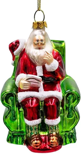 Miniatura 30 de Adorno de cristal soplado a mano de Papá Noel de safari aventurero, decoración navideña temática de viaje de explorador africano de la selva