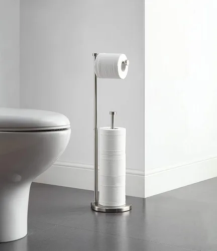 Miniatura 2 de SunnyPoint Soporte de papel higiénico de baño independiente con reserva, el área de reserva tiene suficiente espacio para rollo jumbo Cepillo