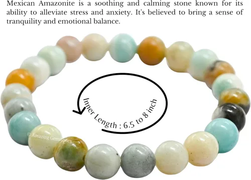 Miniatura 351 de Amazing Gemstone Pulsera de cristal para mujeres y hombres, pulsera de cristal curativo de protección, pulsera elástica con cuentas de piedras