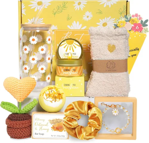 Miniatura 9 de Cestas de Regalo Get Well Soon para Mujeres, Enviándote Regalos de Abrazo, Regalos para Sentirse Mejor Después de la Cirugía para Amigas, Paquete