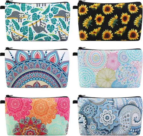 Miniatura 9 de MAGEFY 5 piezas Bolsa de maquillaje grande Estuche de maquillaje pequeño Bolso de maquillaje para bolso Bolso cosmético de viaje para mujer