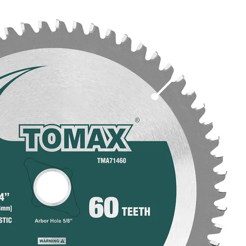 Miniatura 6 de TOMAX Hoja de sierra TCG de aluminio y metal no ferroso de 7-1/4 pulgadas y 60 dientes con eje DMK de 5/8 pulgadas