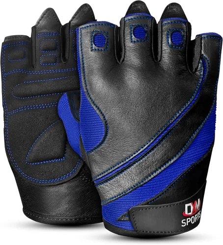 Miniatura 9 de DXM SPORTS Guantes de entrenamiento para hombres, guantes de levantamiento de pesas de gimnasio con soporte para muñeca, transpirables, guantes