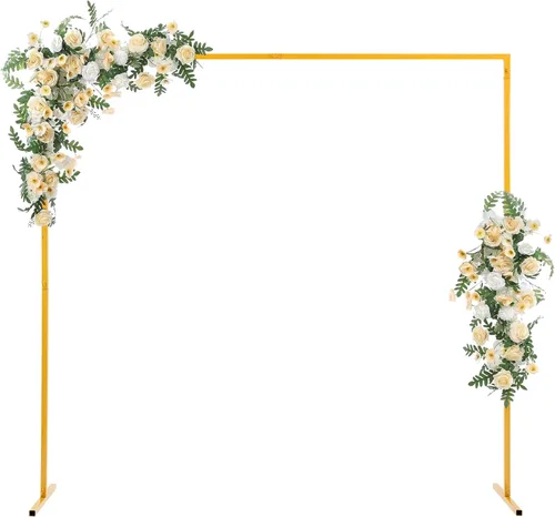 Miniatura 12 de Soporte redondo para telón de fondo, 2.8 pies de alto x 2.6 pies de ancho, marco de arco de globos, soporte de arco de boda para fiesta