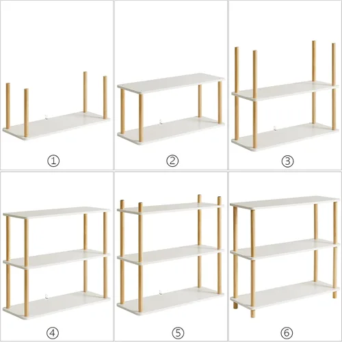 Miniatura 8 de IBUYKE Estantería abierta de madera de 3 niveles – Moderno organizador de almacenamiento independiente, estantes de pie, soporte de exhibición