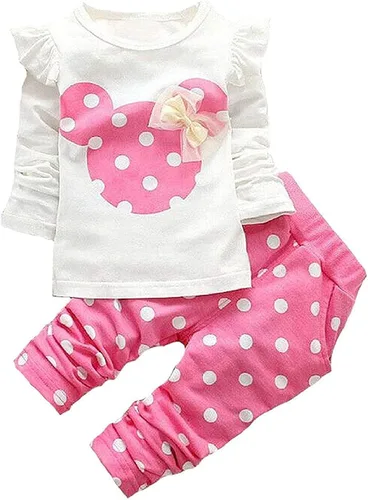 Baby Girl Clothes 3 Pieces Long Sleeved Cute Toddler Infant Outfits Kids Tops and Pants Set