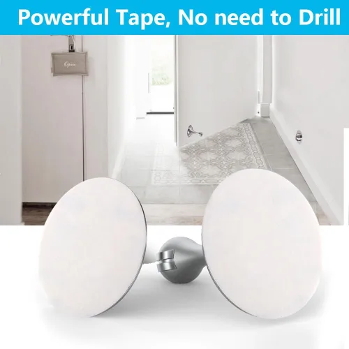 Miniatura 4 de Tope magnético para puerta, de acero inoxidable, con bloqueo magnético, cinta adhesiva de doble cara 3M, sin perforaciones, tornillos para un