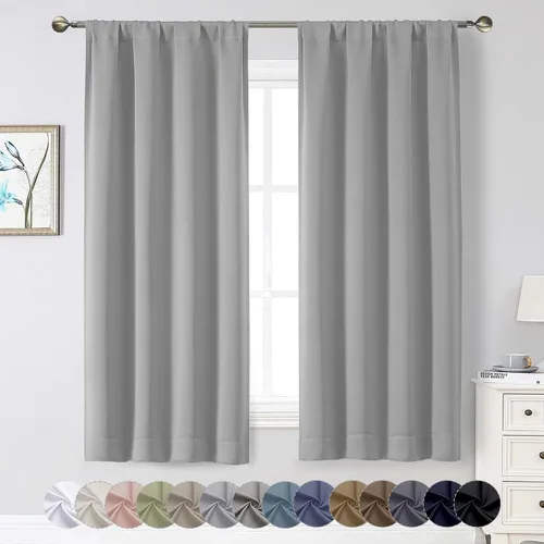 Miniatura 180 de Cortinas opacas para dormitorio, sala de estar, juego de 2 paneles de 54 pulgadas de largo, cortinas de oscurecimiento de habitación con aislamiento