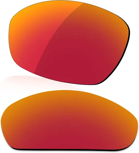 Miniatura 4 de LenzReborn Lente polarizada de repuesto para gafas de sol Oakley Straight Jacket 2007 - Negro oscuro+gris plateado+rojo fuego+azul hielo