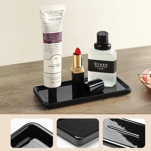 Miniatura 2 de Gurygo Bandejas de baño de 6 pulgadas – Bandeja de cerámica para tocador de baño – Bandeja pequeña de cerámica – Bandejas de jabón de cocina