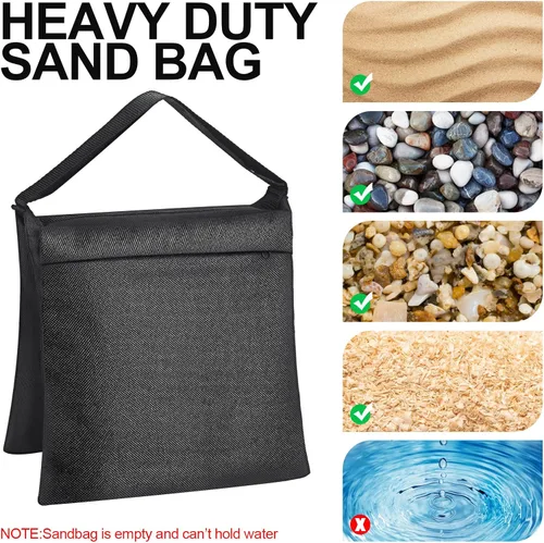 Miniatura 5 de Paquete de 12 bolsas de peso para fotografía, bolsa de peso llena de estudio fotográfico, bolsa de arena pesada vacía para fotografía, soporte
