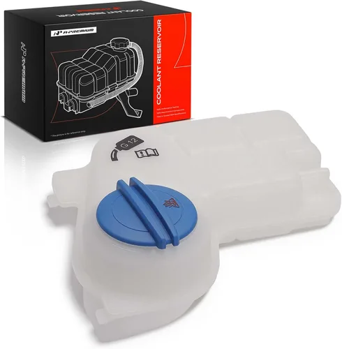 A-Premium Depósito de botella de depósito de desbordamiento de refrigerante del motor [con tapa y sensor] Compatible con Audi A4 2002-2009, A4