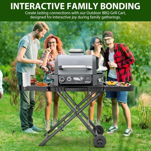 Miniatura 8 de Mesa de Parrilla Plegable para Interior Portátil Compatible con Parrilla de Madera al Aire Libre Ninja (Serie OG701 OG850 OG951), Espacio Grande