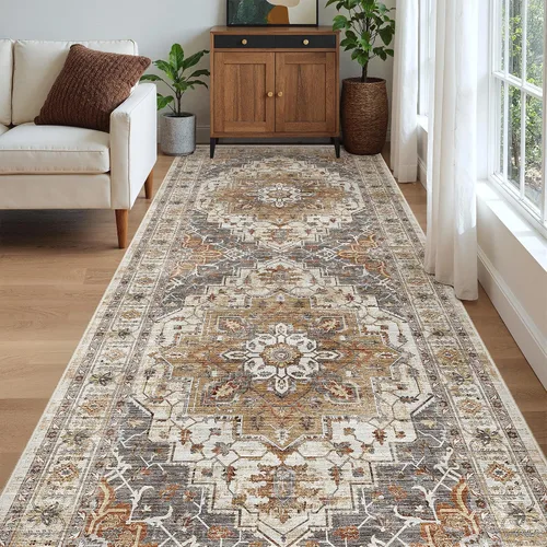 Miniatura 418 de Madane Tapete lavable de 2 x 10 pies para pasillo, cocina, recibidor, clásico, suave, antideslizante para interiores, casa de campo, baño, sala