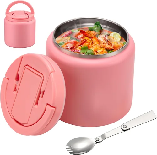 Miniatura 9 de BABHAMNESS Termo para sopa de 13.5 onzas para comida caliente para niños, frasco de comida aislado al vacío con tapa de hebilla, boca ancha a prueba